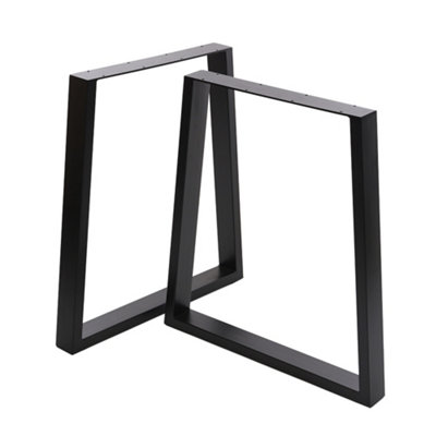 Black Furniture Legs Trapezoidal Metal Table Legs for Home DIY,2PCS,L65 x W7 x H71 cm