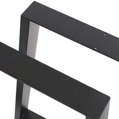 Black Furniture Legs Trapezoidal Metal Table Legs for Home DIY,2PCS,L65 x W7 x H71 cm