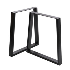 Black Furniture Legs Trapezoidal Metal Table Legs for Home DIY,2PCS,W 65 x H 71 cm