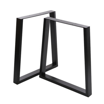 Black Furniture Legs Trapezoidal Metal Table Legs for Home DIY,2PCS,W29.5 x H 40 cm