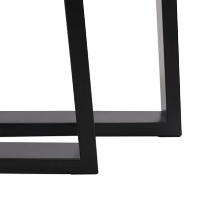 Black Furniture Legs Trapezoidal Metal Table Legs for Home DIY,2PCS,W75 x H 71 cm