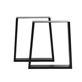 Black Furniture Legs Trapezoidal Metal Table Legs for Home DIY,2PCS,W81 x H 71 cm