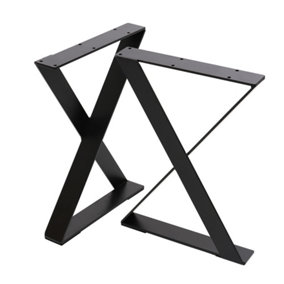 Black Furniture Legs X Shaped Metal Table Leg,2PCS,W 30 cm x H 40 cm