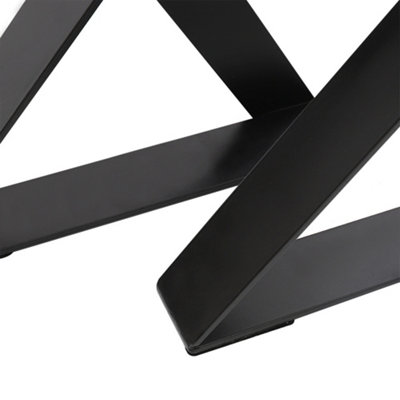 Black Furniture Legs X Shaped Metal Table Leg,2PCS,W 30 cm x H 40 cm