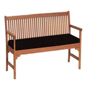 Black Garden Bench Pad Outdoor Waterproof Fabric 2 Seater Furniture Swing Seat Cushion