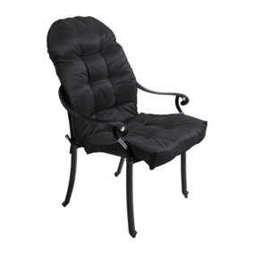 Black Garden Chair Seat Pad Cushion Waterproof Outdoor Bench Swing Chair Egg Chair Seat Cushion 110cm L x 48cm W