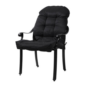 Black Garden Chair Seat Pad Cushion Waterproof Outdoor Bench Swing Chair Egg Chair Seat Cushion 125cm L x 53cm W