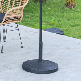 Black Garden Parasol  Base Umbrella Base Parasol Stand Heavy Duty Cantilever Base Patio Outdoor Garden Banana Overhang  Base
