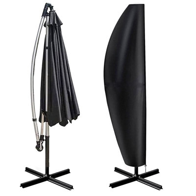 Black Garden Parasol Umbrella Cover Waterproof Cantilever Banana Outdoor Patio Shield