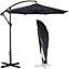 Black Garden Parasol Umbrella Cover Waterproof Cantilever Banana Outdoor Patio Shield