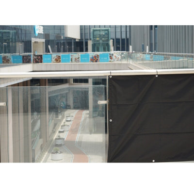 Black Garden Privacy Screen Net Fence Balcony Sun Shade Windbreak UV Panel Cover 0.75 x 5m