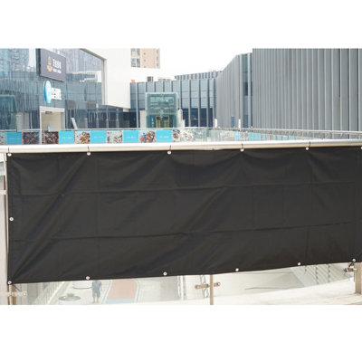 Black Garden Privacy Screen Net Fence Balcony Sun Shade Windbreak UV Panel Cover 1.2 x 3m - 3