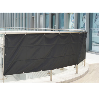 Black Garden Privacy Screen Net Fence Balcony Sun Shade Windbreak UV Panel Cover 1.2 x 3m - 4