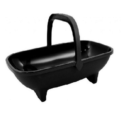 Black Garden Trug Planter 53cm Plastic Basket Plant Pot With Handle