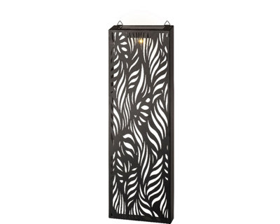 Black Garden Wall Art Solar Light Panel Light Up Garden Wall Decoration 60cm