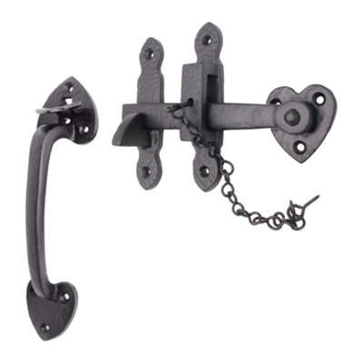 Black Gate latch Suffolk Antique Cast Iron 8"