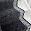 Black Geometric Bordered Cut To Measure Stair Carpet Runner 60cm Wide