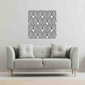 Black Geometric Decoration (Canvas Print) / 101 x 101 x 4cm