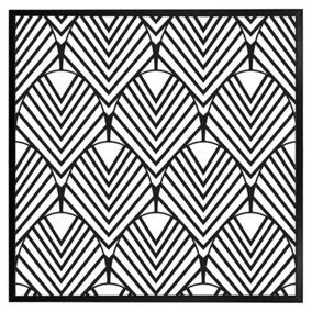 Black geometric decoration (Picutre Frame) / 12x12" / White