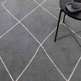 Black Geometric Modern Easy to Clean Abstract Rug for Living Room Dining Room & Bedroom-120cm X 170cm