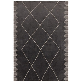 Black Geometric Modern Easy to Clean Abstract Rug for Living Room Dining Room & Bedroom-160cm X 230cm