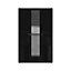Black gloss 3 Door Triple Wardrobe with Mirror