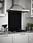 Black Gloss 6mm Glass Self-Adhesive Kitchen Splashback 600mm x 750mm Easy To Apply