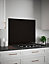 Black Gloss 6mm Glass Self-Adhesive Kitchen Splashback 900mm x 750mm Easy To Apply