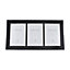 Black Gloss and Chrome Plated Metal Triple Collage Photo Frame for Wall or Table