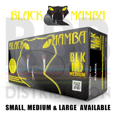 Black Gloves Workshop Nitrile Glove Box of 100 Medium