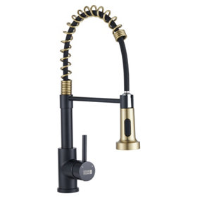 Black Gold Commercial Swivel Pull out Kitchen Tap Mixer Tap Faucet
