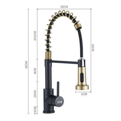 Black Gold Commercial Swivel Pull out Kitchen Tap Mixer Tap Faucet