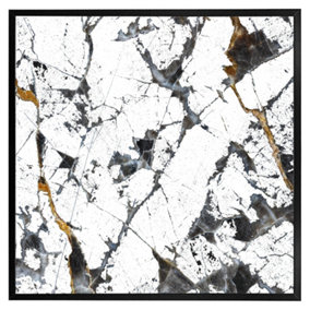 Black & gold marble (Picutre Frame) / 16x16" / Grey