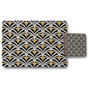 Black & Gold Shells Geometric (Placemat & Coaster Set) / Default Title