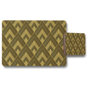 Black & Gold Striped Triangles (Placemat & Coaster Set) / Default Title
