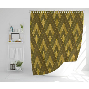 Black & Gold Striped Triangles (Shower Curtain) / Default Title