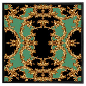 Black & green baroque (Picutre Frame) / 16x16" / Brown