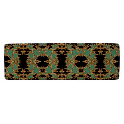 Black & Green Baroque Runner Special Soft Home Rug