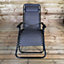 Black & Grey Anti Gravity Garden Chair Ergonomic Outdoor Sun Lounger Relaxer