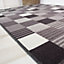 Black Grey Geometric Block Striped Non Slip Washable Kitchen Utility Mat 66x200cm