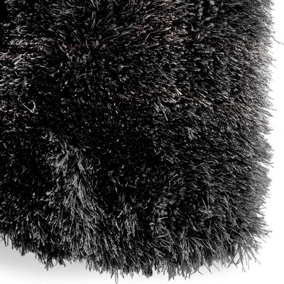 Black/Grey Handmade Modern Shaggy Easy to Clean Abstract Optical/ (3D) Rug For Dining Room Bedroom And Living Room-150cm X 230cm