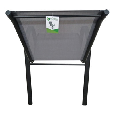 Black & Grey metal 4 seater garden dining set with parasol