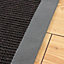 Black/Grey Natural Decorative Modern Plain Bordered Natural Fibers Rug For Living Room Bedroom & Dining Room-68 X 300cm (Runner)