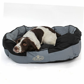 Black/Grey Waterproof Dog Bed Large