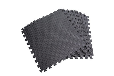 Black Gym Flooring Puzzle Mat Interlocking EVA Floor Tiles Non slip Rubber Cushion For Home Workout Yoga Matting 12pcs