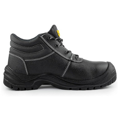 Black Hammer 1400 Mens Safety Boots Work Shoes Leather Steel Toe Cap Lightweight Footwear S3 SRC (7 UK)
