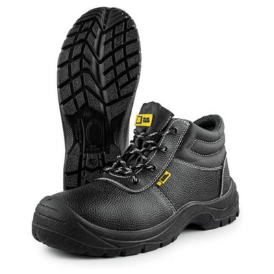 Black Hammer 1400 Mens Safety Boots Work Shoes Leather Steel Toe Cap Lightweight Footwear S3 SRC (7 UK)
