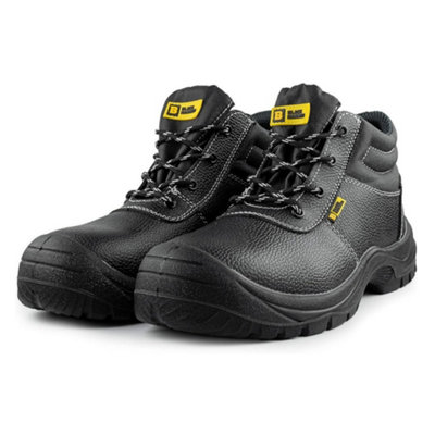 Black Hammer 1400 Mens Safety Boots Work Shoes Leather Steel Toe Cap Lightweight Footwear S3 SRC (7 UK)