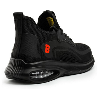 Black Hammer 3000 Men's Safety Work Trainers with Steel Toe Cap Trekking Shoes Non-Slip Footwear Black S1P SRC (8 UK)