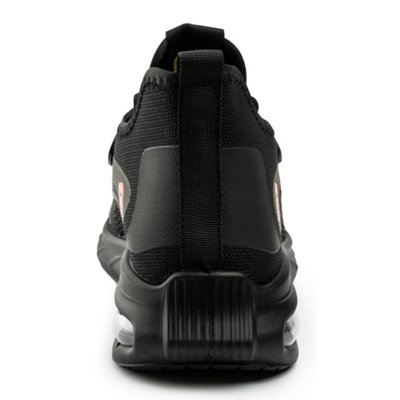 Black Hammer 3000 Men's Safety Work Trainers with Steel Toe Cap Trekking Shoes Non-Slip Footwear Black S1P SRC (8 UK)